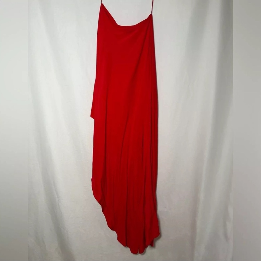 One-Shoulder Red Maxi Dress - Picture 4 of 7